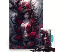 Puzzle da 1000 pezzi con donna sexy tra le rose, ideale per adolescenti, gioco cognitivo a lenta esecuzione, bordo premium, Babbo Natale, scegli il tuo desiderio 38x52cm