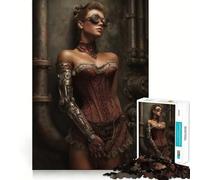 Puzzle da 1000 pezzi con donna steampunk e braccio meccanico, ideale per adolescenti, gioco di logica, antistress, taglio preciso e regalo artistico 38x52cm