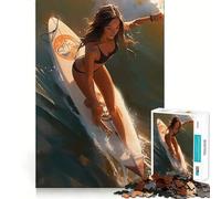 Puzzle da 1000 pezzi con donne sexy che fanno surf, ideale per adolescenti Un gioco stimolante per la mente, un passatempo rilassante Taglio preciso Un regalo adorabile 50x75cm