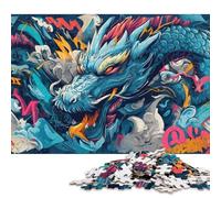 Puzzle da 1000 pezzi con draghi vibranti e graffiti, per adulti e adolescenti, regalo per la vigilia di Natale, 1000 pezzi (75x50 cm)