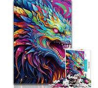 Puzzle da 1000 pezzi con draghi volanti per adolescenti antistress sfida difficile migliora l'amore tra coppie (50x75cm)
