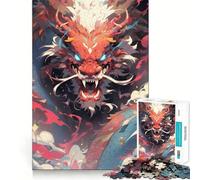 Puzzle da 1000 pezzi con drago al neon, colorato e in stile anime, per adulti Un gioco che stimola la mente, ideale per momenti di condivisione, arte e assemblaggio Un regalo elegante (38x52cm)