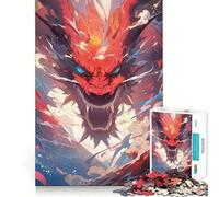 Puzzle da 1000 pezzi con drago al neon, colorato, stile anime, ideale per adolescenti, gioco di logica e antistress, taglio preciso, regalo di compleanno (50x75cm)