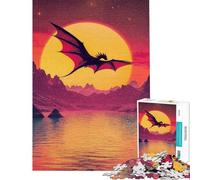 Puzzle da 1000 pezzi con drago al tramonto e volo ideale per adolescenti perfetto per passare il tempo durante le vacanze a casa una sfida stimolante da completare e un regalo antistress 50x75cm