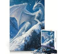 Puzzle da 1000 pezzi con drago bianco sulla cima di una montagna per adulti, esercizio mentale, divertimento tranquillo, dimensioni perfette, regalo di Natale (38x52cm)