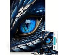 Puzzle da 1000 pezzi con drago blu e occhio,gioco di squadra,allenamento mentale,gioco rilassante,decorazione natalizia da parete 50x75cm