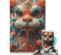Puzzle da 1000 pezzi con drago Buon Anno Nuovo, gioco educativo, antistress, compleanno e Natale 50x75cm