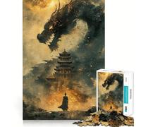 Puzzle da 1000 pezzi con drago cinese antico per adulti,gioco di potenziamento mentale,taglio laser per un incastro perfetto,divertimento in famiglia,attività serale (38x26cm)