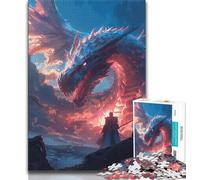 Puzzle da 1000 pezzi con drago cinese fantasy, gioco stimolante e gioco per famiglie, ideale come regalo per tutta la famiglia, 38x26cm