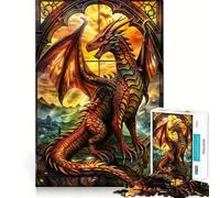 Puzzle da 1000 pezzi con drago colorato sereno per adolescenti, gioco di logica solido, divertimento tranquillo, taglio di precisione, (38x52cm)
