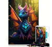 Puzzle da 1000 pezzi con drago dai colori pastello per adolescenti, ideale per rafforzare la memoria, alleviare la tensione e creare un'atmosfera rilassante Sorpresa natalizia (38x52cm)