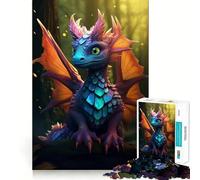 Puzzle da 1000 pezzi con drago dai colori pastello per adolescenti, ideale per rafforzare la memoria, alleviare la tensione e creare un'atmosfera rilassante Sorpresa natalizia (50x75cm)