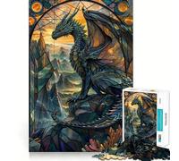 Puzzle da 1000 pezzi con drago dalla coda macchiata, ideale per adulti, gioco rilassante e distensivo, con bordi precisi e un regalo speciale 50x75cm