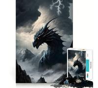 Puzzle da 1000 pezzi con drago della montagna nera,gioco di precisione,divertente attività per la mente,svago rilassante,regalo di compleanno 50x75cm