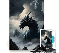 Puzzle da 1000 pezzi con drago della montagna nera,gioco di precisione,stimolante per la mente,momento di relax,regalo di Natale 38x52cm
