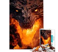 Puzzle da 1000 pezzi con drago di fuoco antico sfida per l'intelligenza gioco avvincente e rilassante perfetto come decorazione o regalo per il Secret Santa (dimensioni 38x52cm)