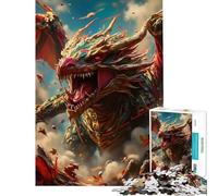 Puzzle da 1000 pezzi con drago dorato gioco rilassante sfida per l'intelligenza e la mente giocattolo avvincente regalo per donne e uomini gara di velocità manuale (dimensioni 50x75cm)