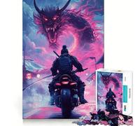 Puzzle da 1000 pezzi con drago e motocicletta samurai per adulti, gioco di logica intelligente, divertimento casual, bordi lisci, decorazione da parete (38x52cm)