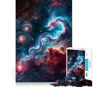 Puzzle da 1000 pezzi con drago e nebulosa, ideale per adulti, un'attività rilassante e antistress, con bordi precisi e un regalo speciale (38x26cm)