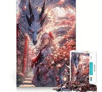 Puzzle da 1000 pezzi con drago e ragazza anime Sakura per adolescenti, gioco di puzzle per allenare la mente, gioco di gruppo, arte e assemblaggio, regalo classico (50x75cm)