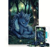 Puzzle da 1000 pezzi con drago e unicorno addormentati, ideale per ragazzi, un gioco intelligente per la casa, con tagli precisi e un regalo premuroso 38x52cm