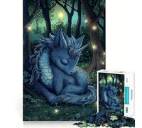 Puzzle da 1000 pezzi con drago e unicorno addormentati per adulti, gioco di logica e antistress, taglio preciso, regalo perfetto 38x26cm