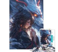 Puzzle da 1000 pezzi con drago fantasy e mago Un gioco avvincente per coltivare la pazienza perfetto come decorazione e regalo di compleanno (dimensioni 38x52cm)