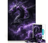 Puzzle da 1000 pezzi con drago fulmine viola, ideale per adulti, regalo che stimola la memoria e favorisce il rilassamento mentale Taglio di alta qualità Una piacevole sorpresa (38x26cm)