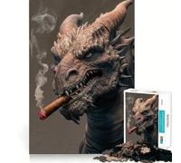 Puzzle da 1000 pezzi con drago fumante per ragazzi, gioco intelligente per interni, taglio preciso, (50x75cm)