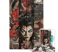 Puzzle da 1000 pezzi con drago geisha e samurai ideale per adolescenti con sfide di velocità perfetto per compleanni e Natale 38x52cm