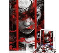 Puzzle da 1000 pezzi con drago geisha e samurai ideale per il relax con taglio di precisione perfetto come decorazione da parete o regalo per tutta la famiglia (50x75cm)