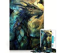 Puzzle da 1000 pezzi con drago guardiano verde per ragazzi,gioco stimolante per la mente,incastro perfetto senza spazi vuoti,rilassante attività di gruppo al chiuso (50x75cm)