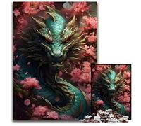 Puzzle da 1000 pezzi con drago in fiore di ciliegio puzzle di carta stimolante per il cervello fai da te gioco decorativo giocattolo interattivo per la famiglia 1000 pezzi (38x26 cm)