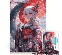 Puzzle da 1000 pezzi con drago in fiore di ciliegio,taglio preciso,puzzle logico,gioco di logica e svago,decorazione natalizia da parete (50x75cm)