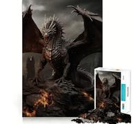 Puzzle da 1000 pezzi con drago in stile antico,esercizio mentale divertente,pezzi che si incastrano perfettamente,un modo coinvolgente per passare il tempo libero (38x52cm)