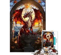 Puzzle da 1000 pezzi con drago luminoso sfida educativa divertente e spiritosa decorazione da parete per ragazzi dai 14 anni in su (50x75cm)