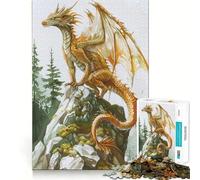 Puzzle da 1000 pezzi con drago mistico a figura intera per adulti, stimolante per la mente, ideale per momenti di relax e divertimento, con bordi precisi, (50x75cm)