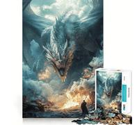 Puzzle da 1000 pezzi con drago mistico gigante, ideale per adulti e ragazzi, un gioco di logica rilassante e divertente, con bordi netti e un regalo memorabile (38x26cm)