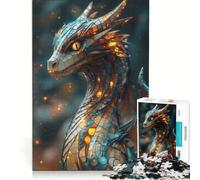 Puzzle da 1000 pezzi con drago Neo-Runa dalle scaglie luminose gioco rompicapo allena la mente e la mano ideale come decorazione da scrivania 38x52cm