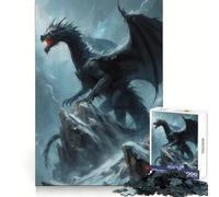Puzzle da 1000 pezzi con drago nero sulla cima di una montagna per adolescenti: stimola il pensiero strategico, favorisce la calma e riduce le distrazioni Incastro preciso Regalo sincero (50x75cm)