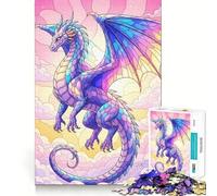 Puzzle da 1000 pezzi con drago pastello tra le nuvole, ideale per adolescenti, per rafforzare la memoria, perfetto per la casa e il tempo libero, con bordi puliti e un regalo prezioso (50x75cm)