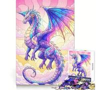 Puzzle da 1000 pezzi con drago pastello tra le nuvole, ideale per adolescenti, per rafforzare la memoria, perfetto per la casa e il tempo libero, con bordi puliti e un regalo prezioso (50x75cm)