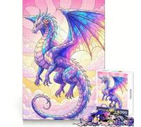 Puzzle da 1000 pezzi con drago pastello tra le nuvole, ideale per adolescenti, stimola la memoria, riduce lo stress e crea un'immagine tridimensionale da appendere al muro (38x52cm)