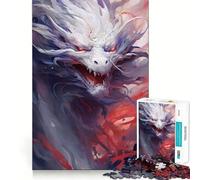 Puzzle da 1000 pezzi con drago Sakura ad acquerello, ideale per ragazzi, per migliorare la memoria, per un relax informale e per esporre opere d'arte dai tagli netti (38x26cm)