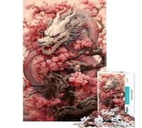 Puzzle da 1000 pezzi con drago Sakura cinese ideale per compleanni e Natale un gioco divertente e umoristico per tutta la famiglia adatto a ragazzi dai 14 anni in su (38x52cm)
