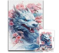 Puzzle da 1000 pezzi con drago sakura, un modo rilassante per riempire il tempo libero, giocattolo da gioco con taglio preciso e costante, dimensioni 38x26cm
