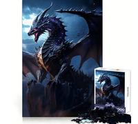 Puzzle da 1000 pezzi con drago sambuco nero per adolescenti, stimolante per la mente, per un relax consapevole, con bordi lisci, elegante regalo di Natale (50x75cm)