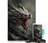 Puzzle da 1000 pezzi con drago scheletrico,taglio perfetto,divertente rompicapo cognitivo,gioco per il tempo libero,regalo artistico di Natale 38x52cm