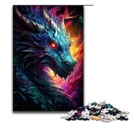 Puzzle da 1000 pezzi con drago spaziale psichedelico colorato per adulti ideale come regalo adatto per adolescenti dai 14 anni in su 75x50 cm.