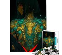 Puzzle da 1000 pezzi con drago tatuaggio ragazza anime divertimento a casa attività artistiche decorazione per la casa giocattoli per bambini dai 14 anni in su (38x26cm)